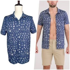 SAXX | Men | DropTemp Dry Big Daisy Performance Button Up Resort Shirt | Medium